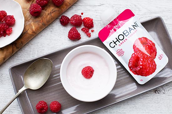 Chobani Raspberry Above