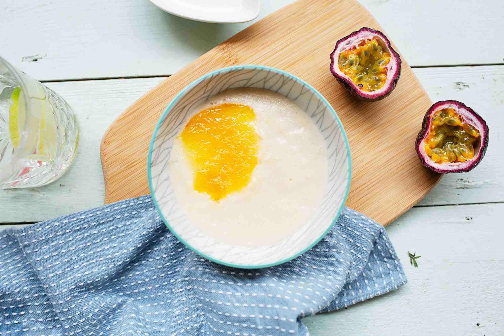 632. pureed creamy rice & passionfruit puree