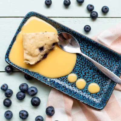 635. blueberry sponge pudding & custard