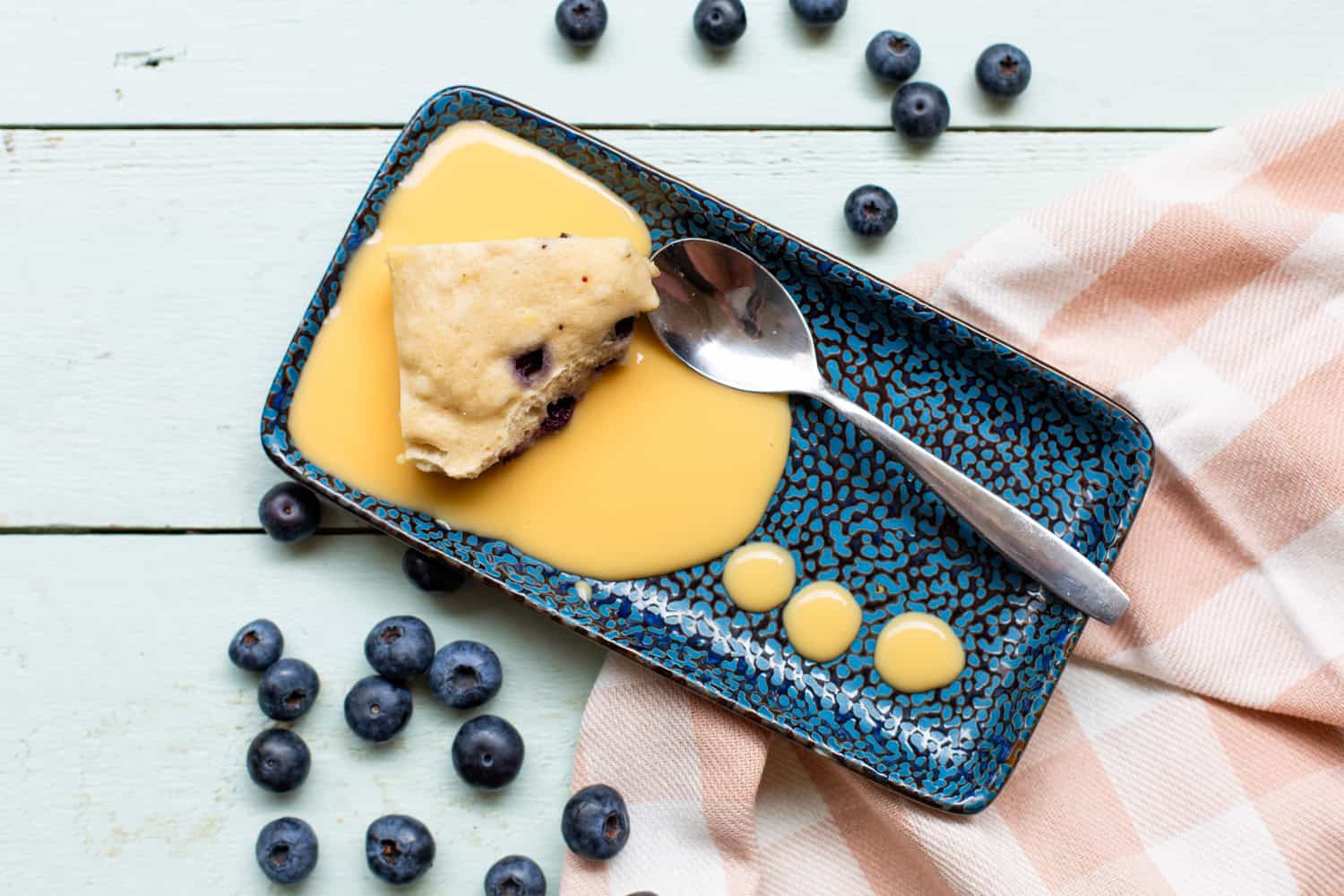 635. blueberry sponge pudding & custard