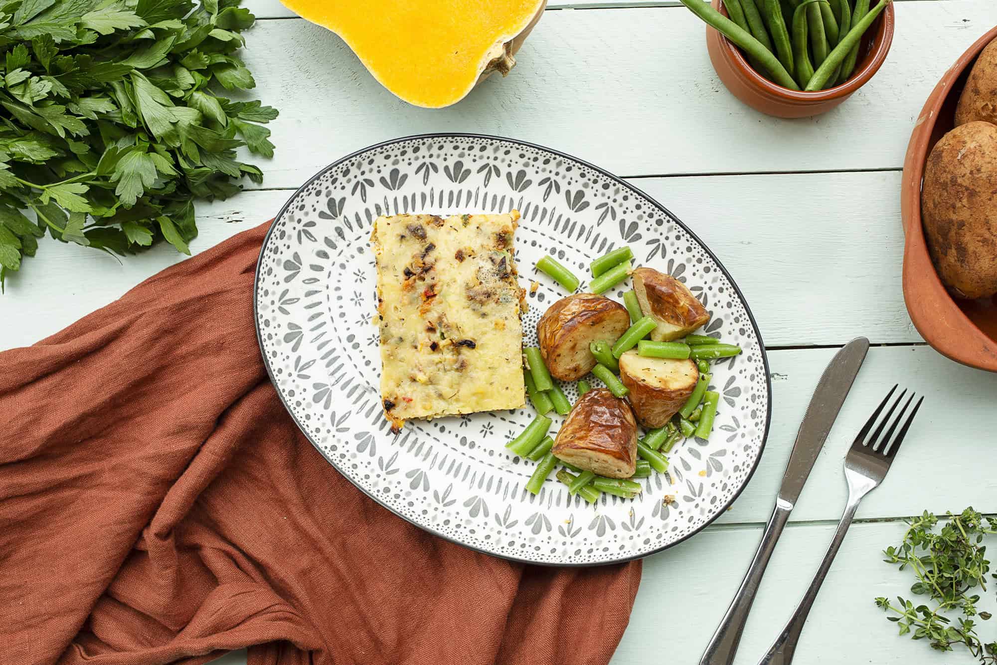 vegetable frittata above